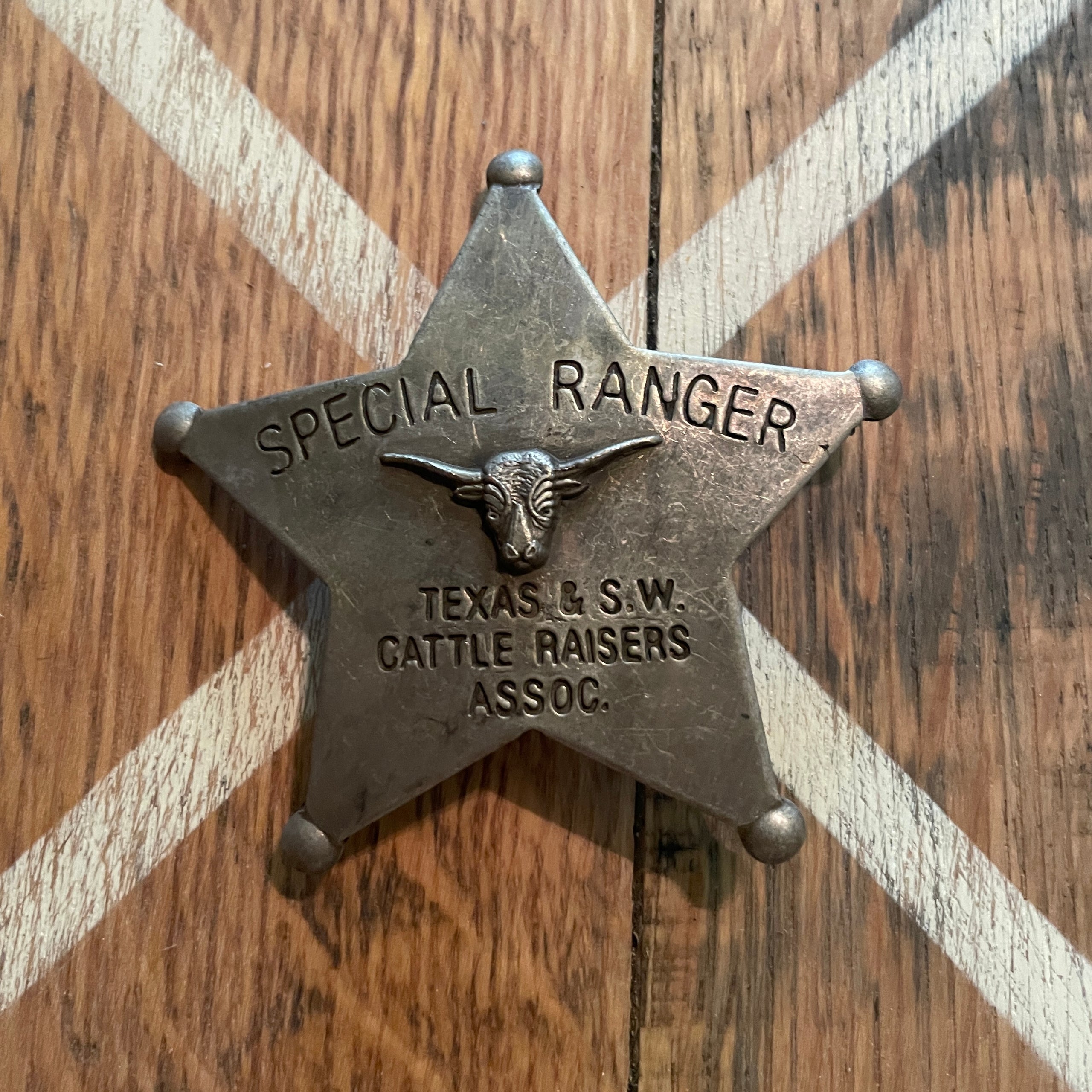 Rare 1930s-40s Special Texas Ranger Badge #33 of the Texas & Southwestern  Cattle Raisers Assn